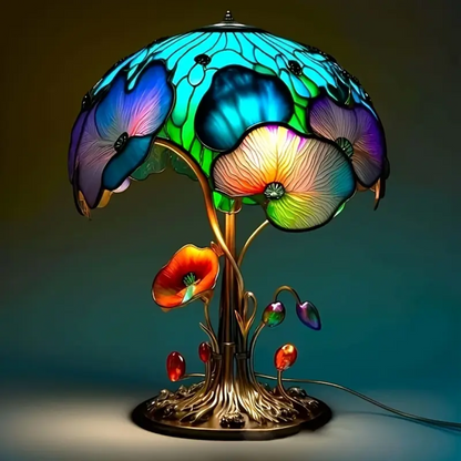 Boho Mushroom & Flowers Lamp