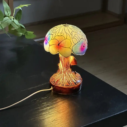 Boho Mushroom & Flowers Lamp